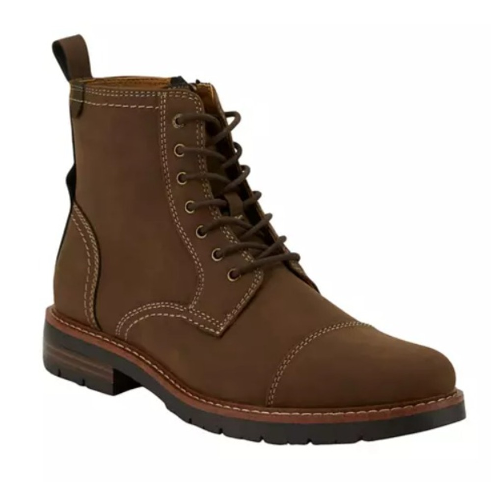 NEW Dockers Men Rawls Rugged Business Casual Leather Lugged Sole Cap Toe Boot 11
